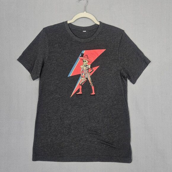 Ziggy Straydust Tee Halloween Skeleton T-Shirt Men's S Dark Grey - Picture 1 of 6